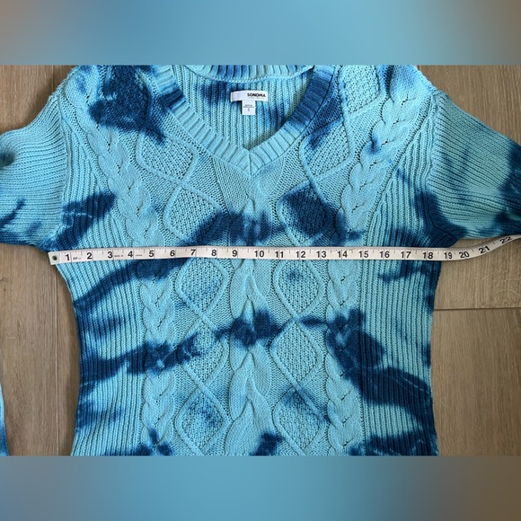 SONOMA Tie Dye Cable Knit Sweater EUC - Picture 4 of 7